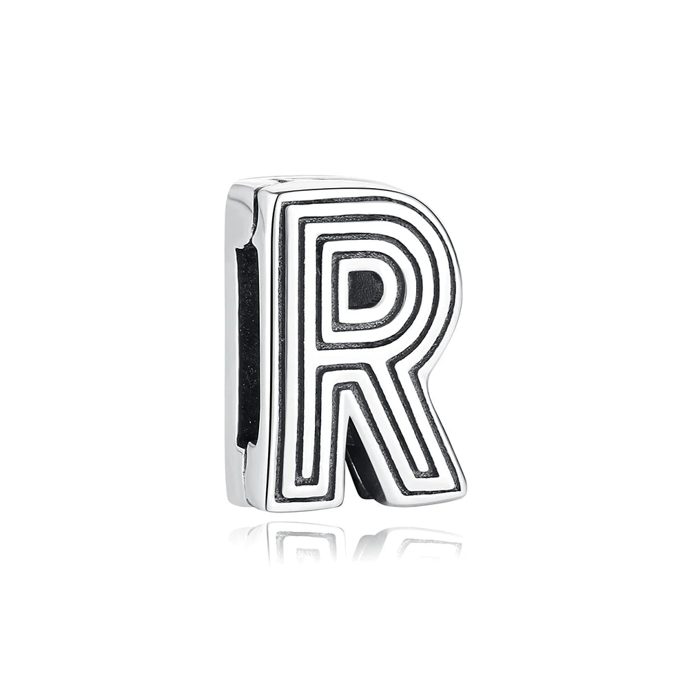 New 925 Sterling Silver A–Z Alphabet Heart Clip Charm | Love Letter Bead for Original Bracelet DIY Women’s Jewelry