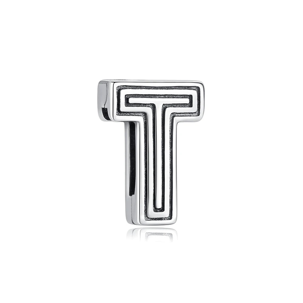 New 925 Sterling Silver A–Z Alphabet Heart Clip Charm | Love Letter Bead for Original Bracelet DIY Women’s Jewelry