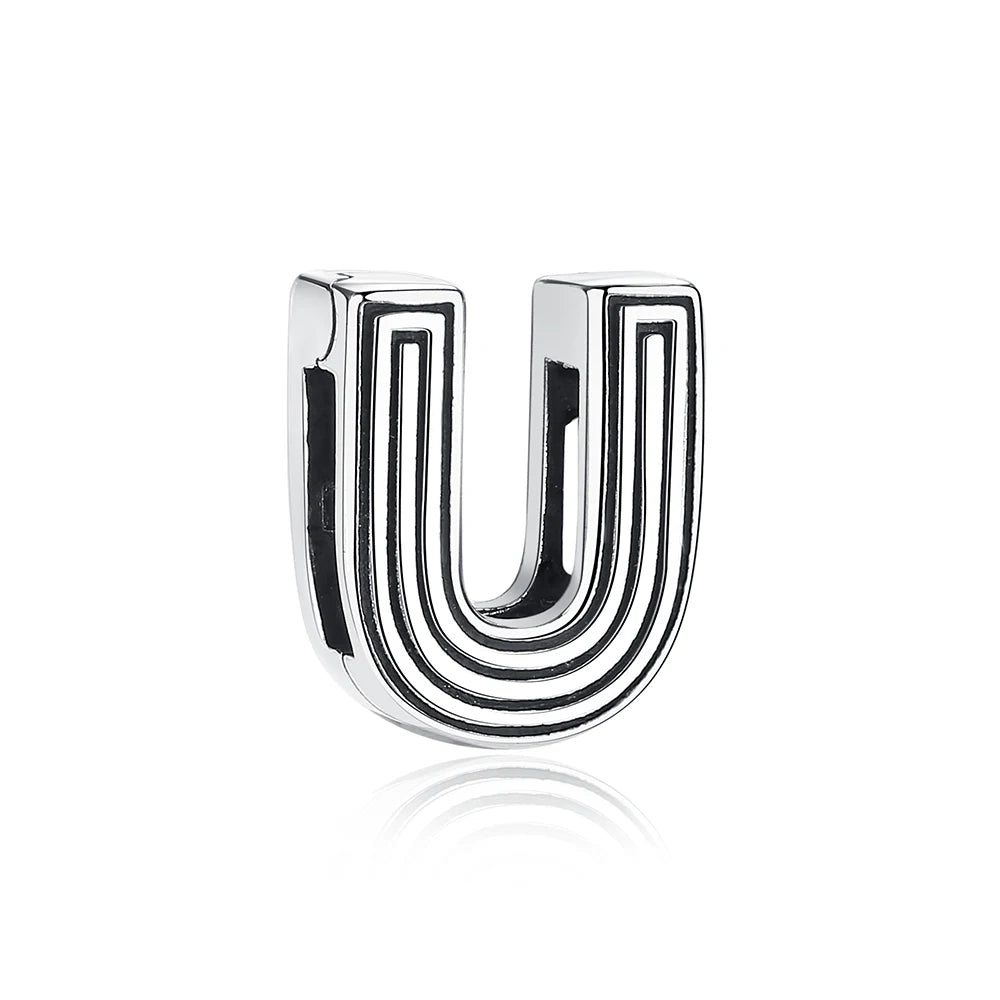 New 925 Sterling Silver A–Z Alphabet Heart Clip Charm | Love Letter Bead for Original Bracelet DIY Women’s Jewelry