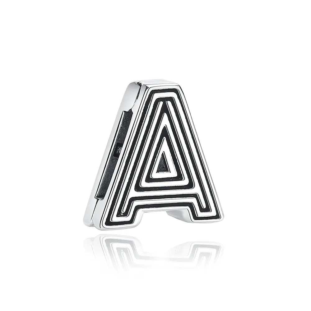 New 925 Sterling Silver A–Z Alphabet Heart Clip Charm | Love Letter Bead for Original Bracelet DIY Women’s Jewelry
