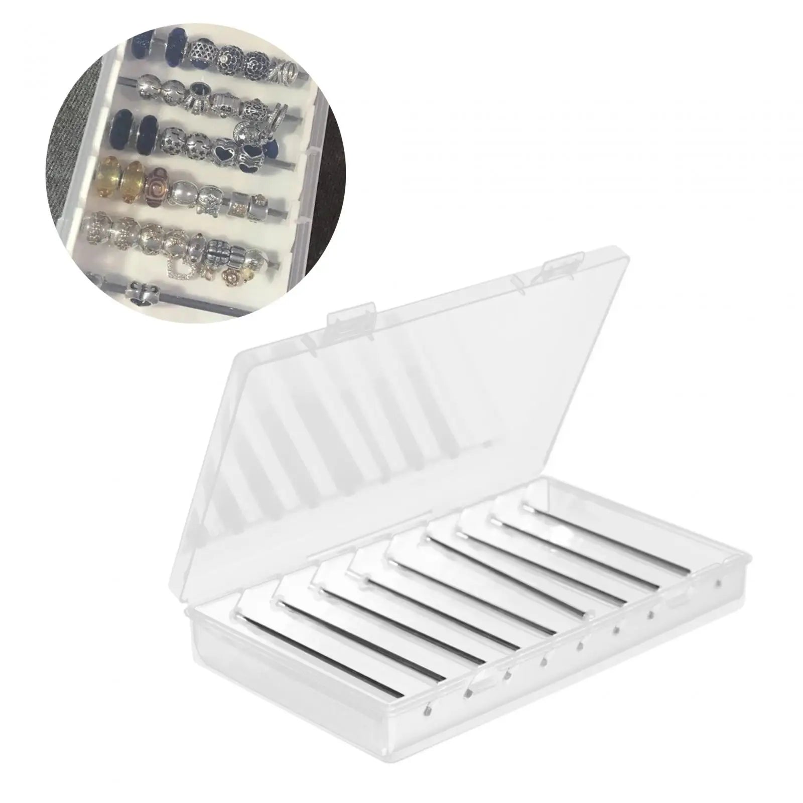 Acrylic Pandora Box Beads Rectangle Clear Jewelry Storage Organizer