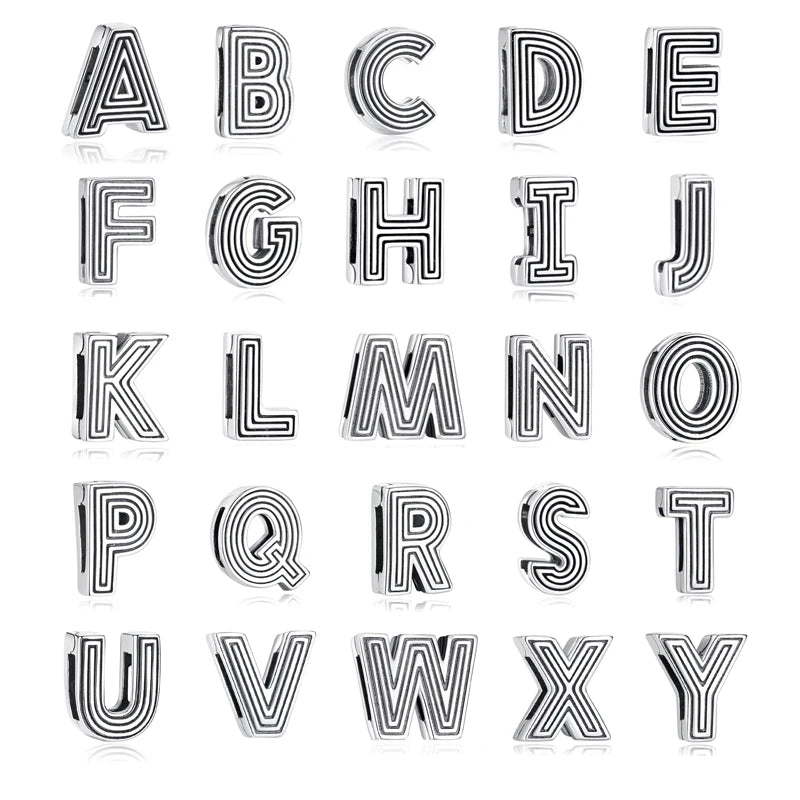 New 925 Sterling Silver A–Z Alphabet Heart Clip Charm | Love Letter Bead for Original Bracelet DIY Women’s Jewelry