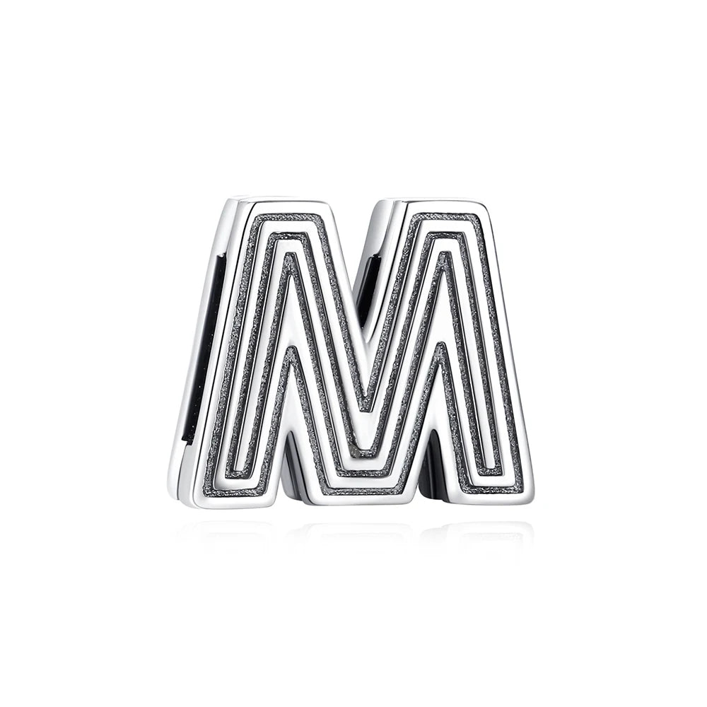 New 925 Sterling Silver A–Z Alphabet Heart Clip Charm | Love Letter Bead for Original Bracelet DIY Women’s Jewelry