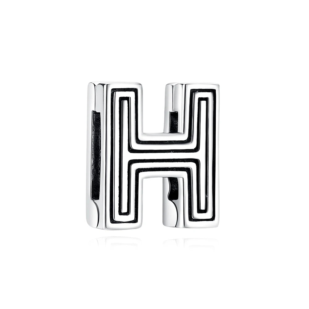 New 925 Sterling Silver A–Z Alphabet Heart Clip Charm | Love Letter Bead for Original Bracelet DIY Women’s Jewelry