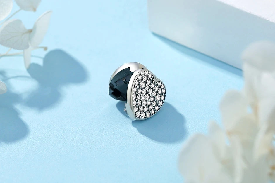 New 925 Sterling Silver A–Z Alphabet Heart Clip Charm | Love Letter Bead for Original Bracelet DIY Women’s Jewelry