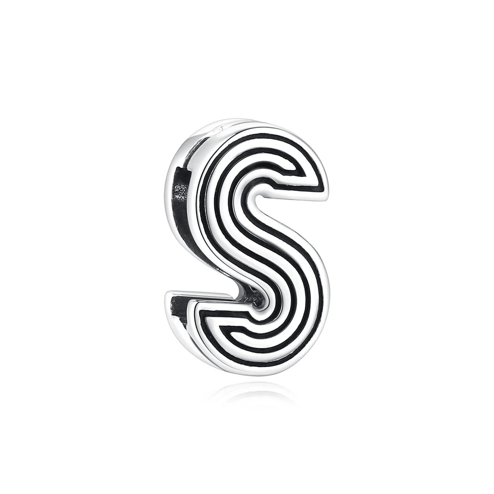 New 925 Sterling Silver A–Z Alphabet Heart Clip Charm | Love Letter Bead for Original Bracelet DIY Women’s Jewelry