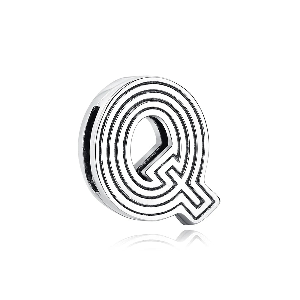 New 925 Sterling Silver A–Z Alphabet Heart Clip Charm | Love Letter Bead for Original Bracelet DIY Women’s Jewelry