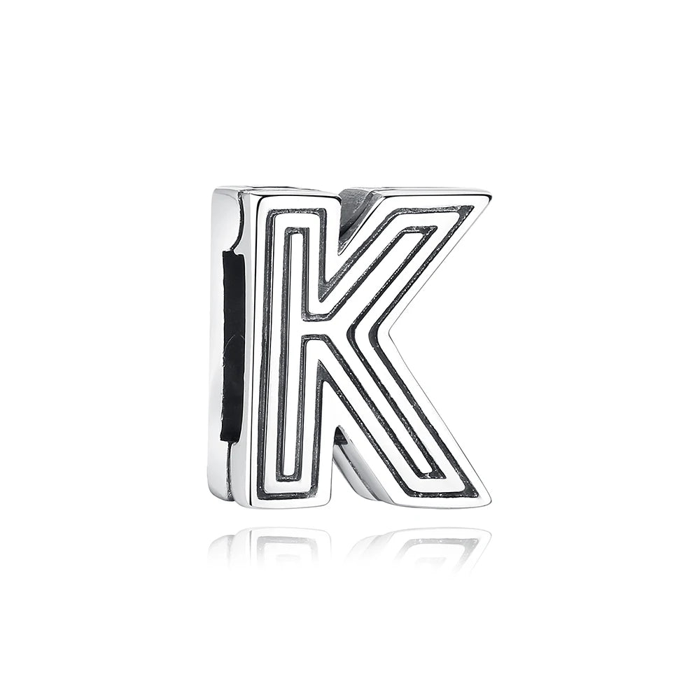 New 925 Sterling Silver A–Z Alphabet Heart Clip Charm | Love Letter Bead for Original Bracelet DIY Women’s Jewelry