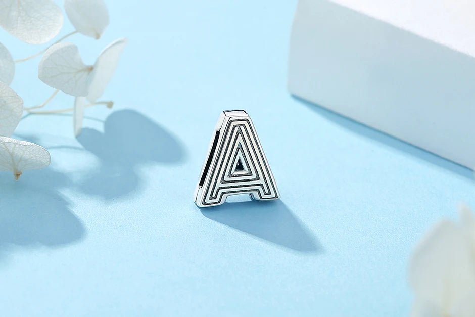 New 925 Sterling Silver A–Z Alphabet Heart Clip Charm | Love Letter Bead for Original Bracelet DIY Women’s Jewelry