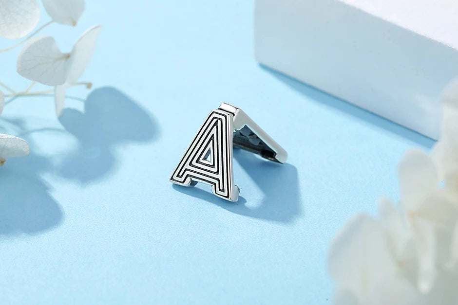 New 925 Sterling Silver A–Z Alphabet Heart Clip Charm | Love Letter Bead for Original Bracelet DIY Women’s Jewelry