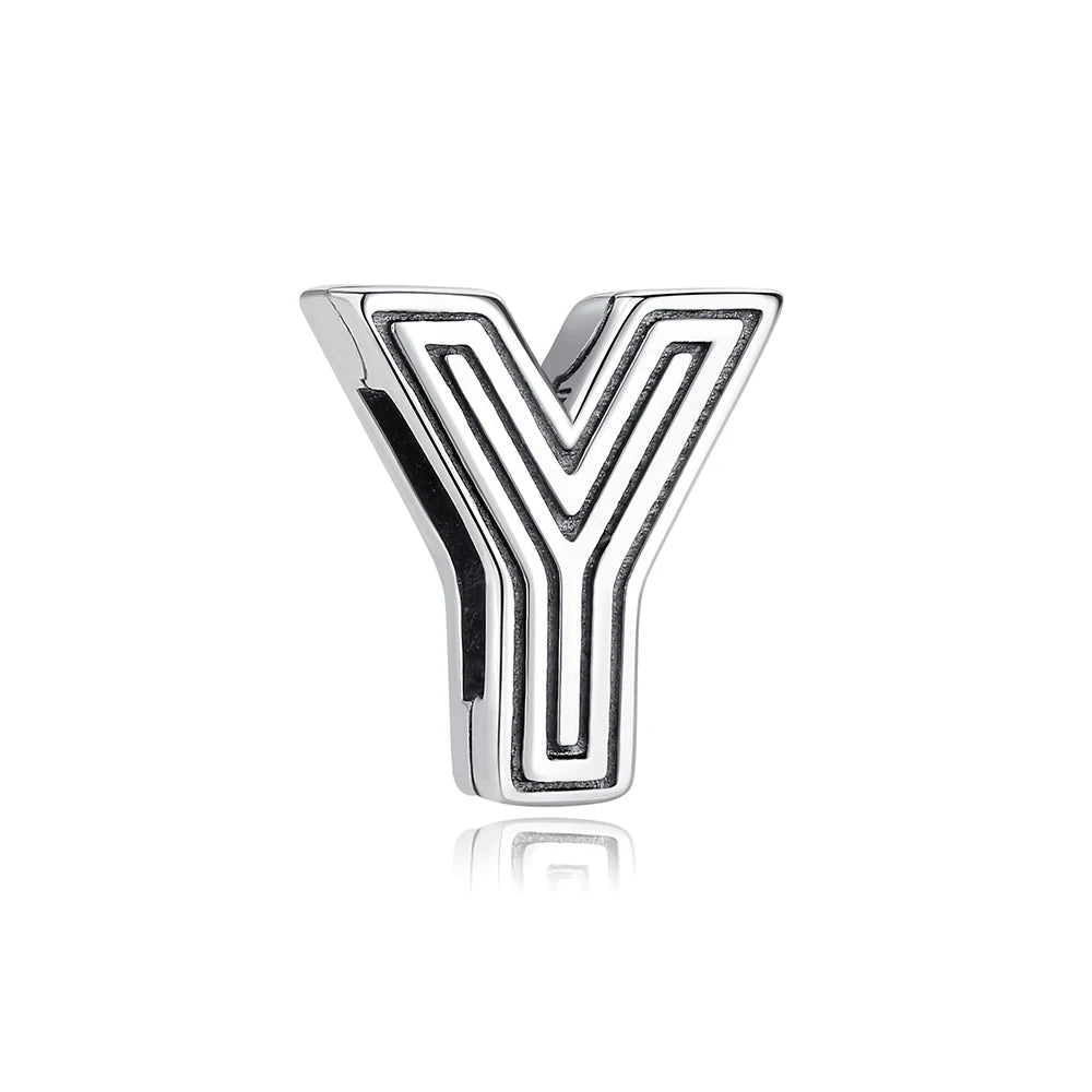 New 925 Sterling Silver A–Z Alphabet Heart Clip Charm | Love Letter Bead for Original Bracelet DIY Women’s Jewelry