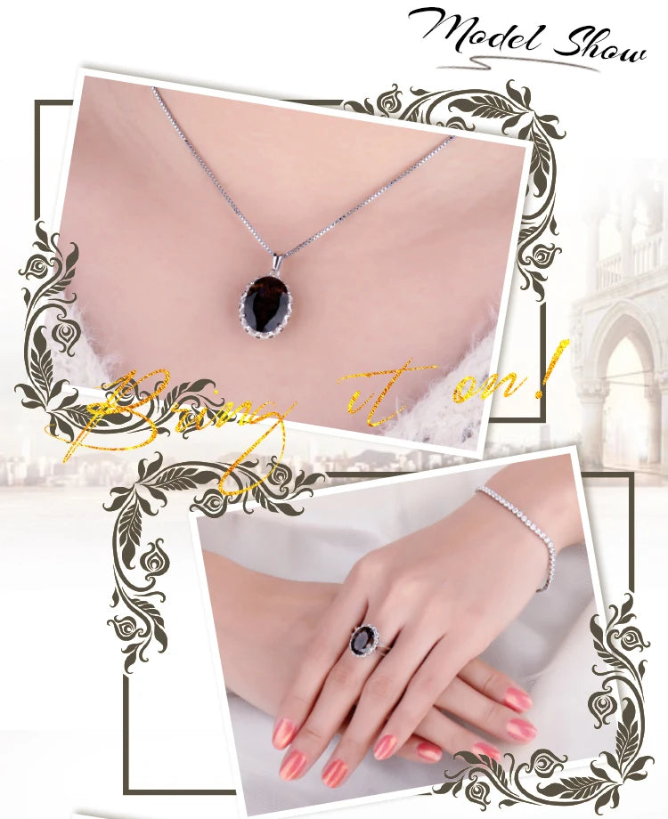 JewelryPalace 5.7ct Oval Smoky Quartz 925 Sterling Silver Statement Ring for Women