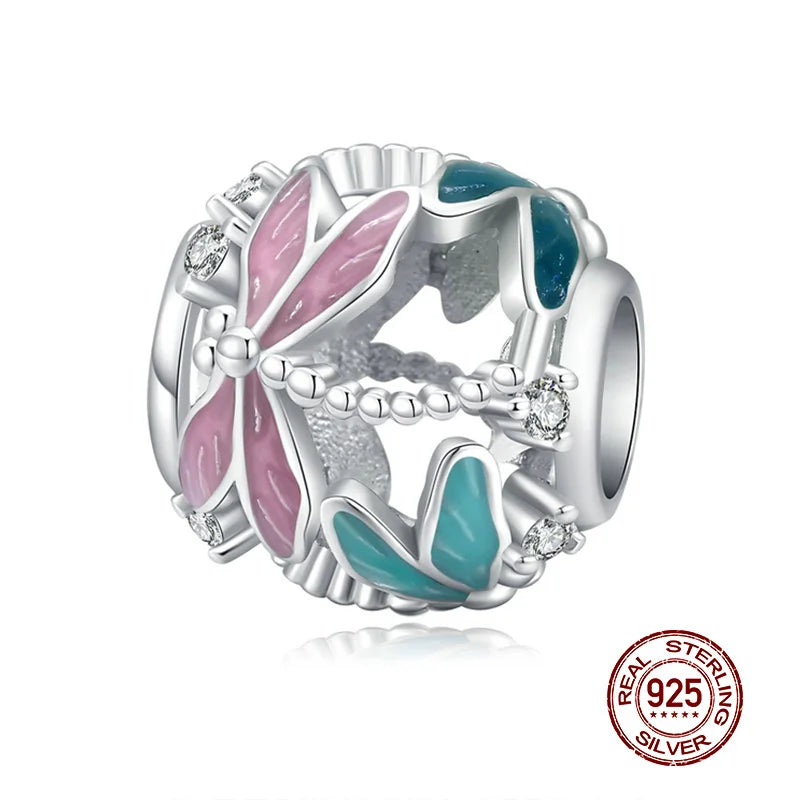 WOSTU 925 Sterling Silver Mixed Charms | Pet, Camera, Bee, Coffee & Ladybug Beads – Fit Original Pandora DIY Bracelet Jewelry