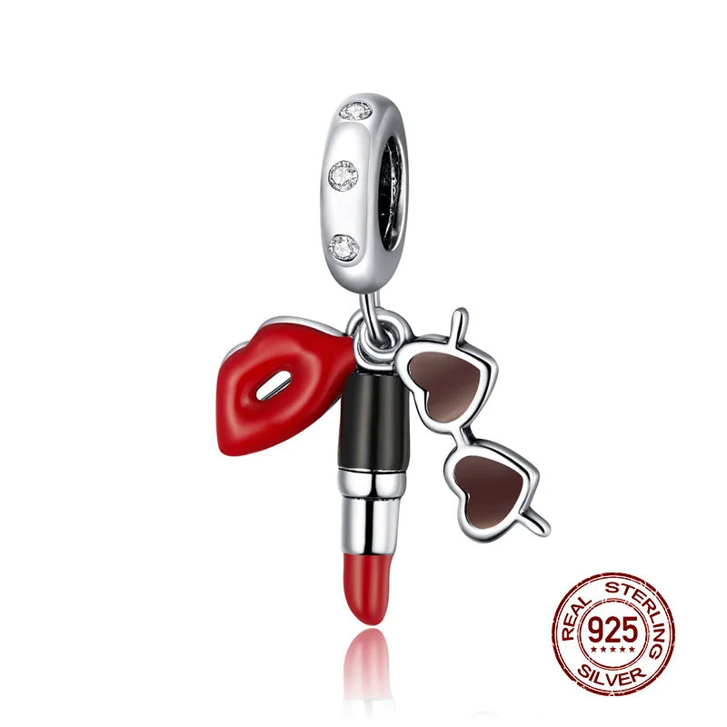 WOSTU 925 Sterling Silver Mixed Charms | Pet, Camera, Bee, Coffee & Ladybug Beads – Fit Original Pandora DIY Bracelet Jewelry