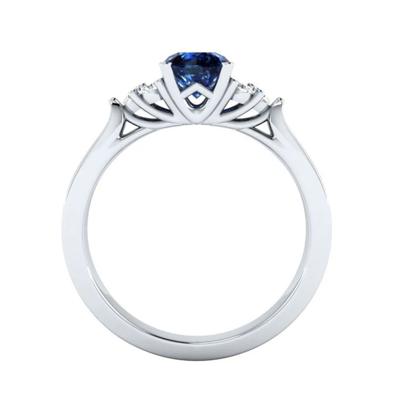 Classic 925 Sterling Silver Ring with Zircon Gemstone | Women’s Wedding, Party & Promise Jewelry