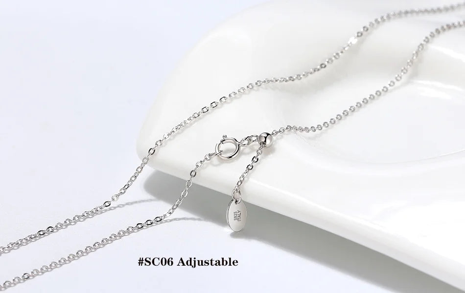 Rinntin 925 Sterling Silver Italian Handmade Chopin Chain Necklace | Simple 1.2mm Women’s Fashion Jewelry SC53