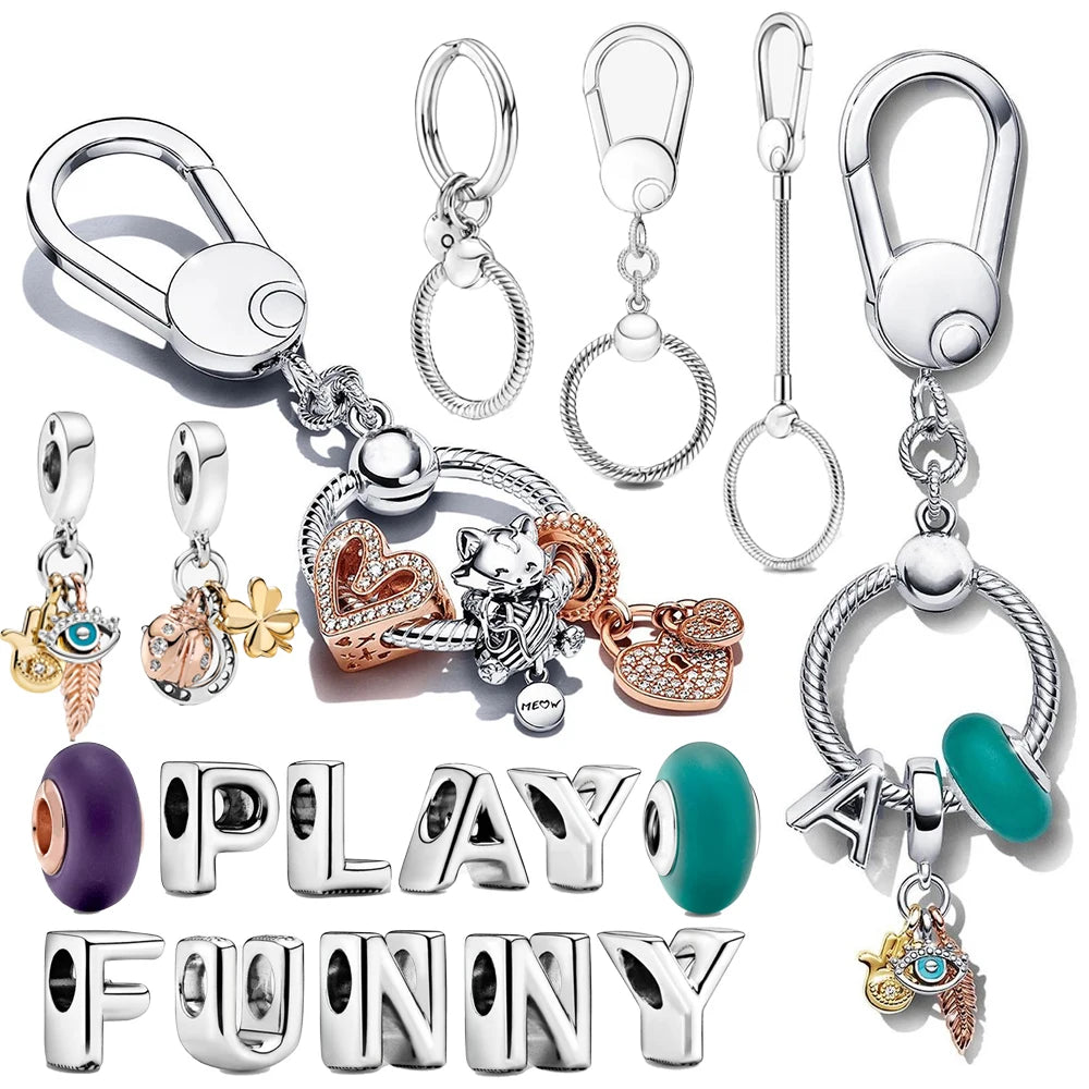 Luxury 925 Sterling Silver Sweet Home Bag Charm – Fits Pandora Key Ring, Necklace & Keychain DIY Jewelry Gift