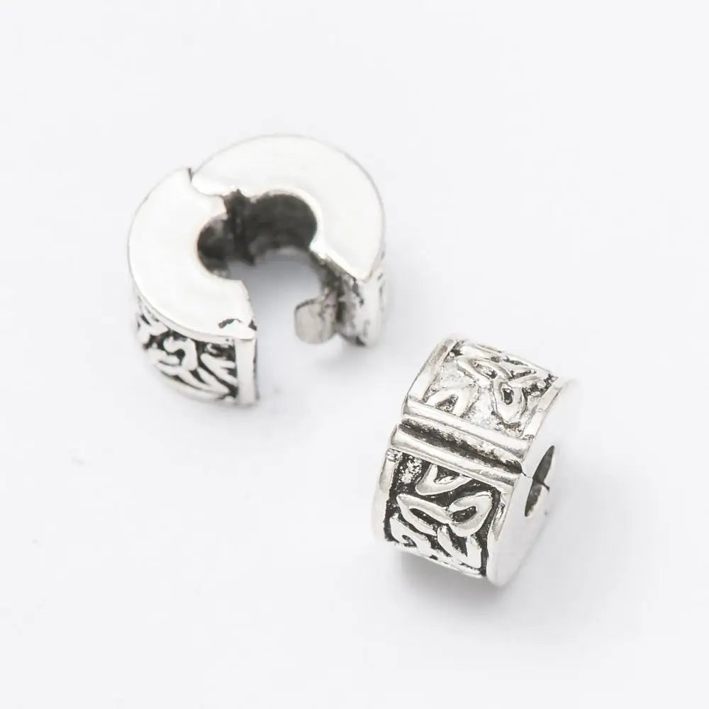 Silver Plated Positioning Plug Charms Beads | 5Pcs European DIY Beads Fit Pandora Bracelets & Bangles – Fashion Jewelry