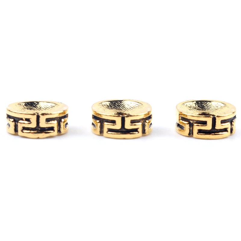 50pcs Gold Rhinestone Rondelle Spacer Beads | Metal Crystal Beads for DIY Jewelry, Bracelets & Charm Accessories