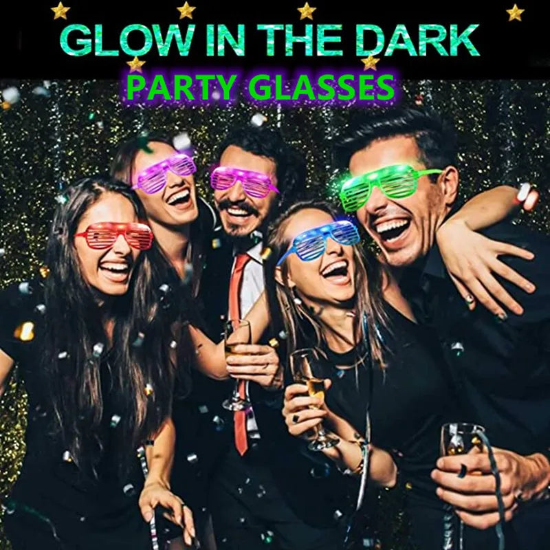 Flash Glasses – Party & Carnival Novelty Shutter Shades | Glow in the Dark Neon Flashing Glasses for Birthday & Mardi Gras