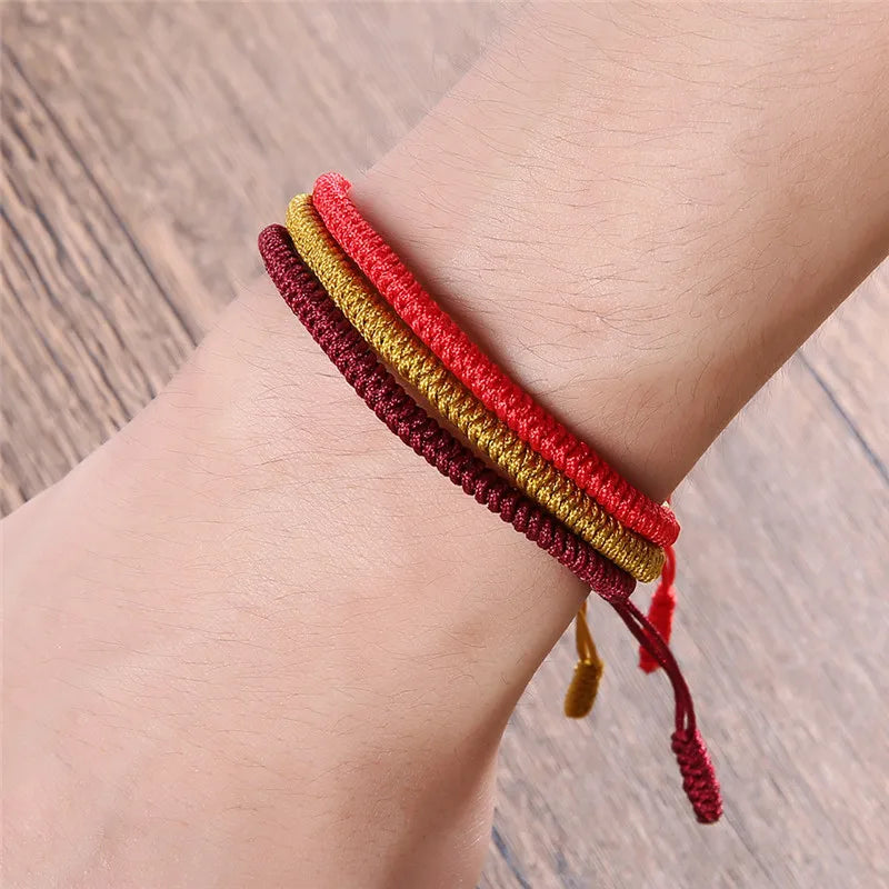 Multicolor Tibetan Knot Rope Bracelet | Handmade Lucky Charm Friendship Bracelet for Women & Men