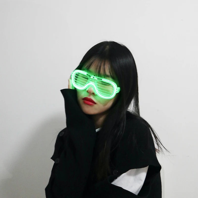 Flash Glasses – Party & Carnival Novelty Shutter Shades | Glow in the Dark Neon Flashing Glasses for Birthday & Mardi Gras