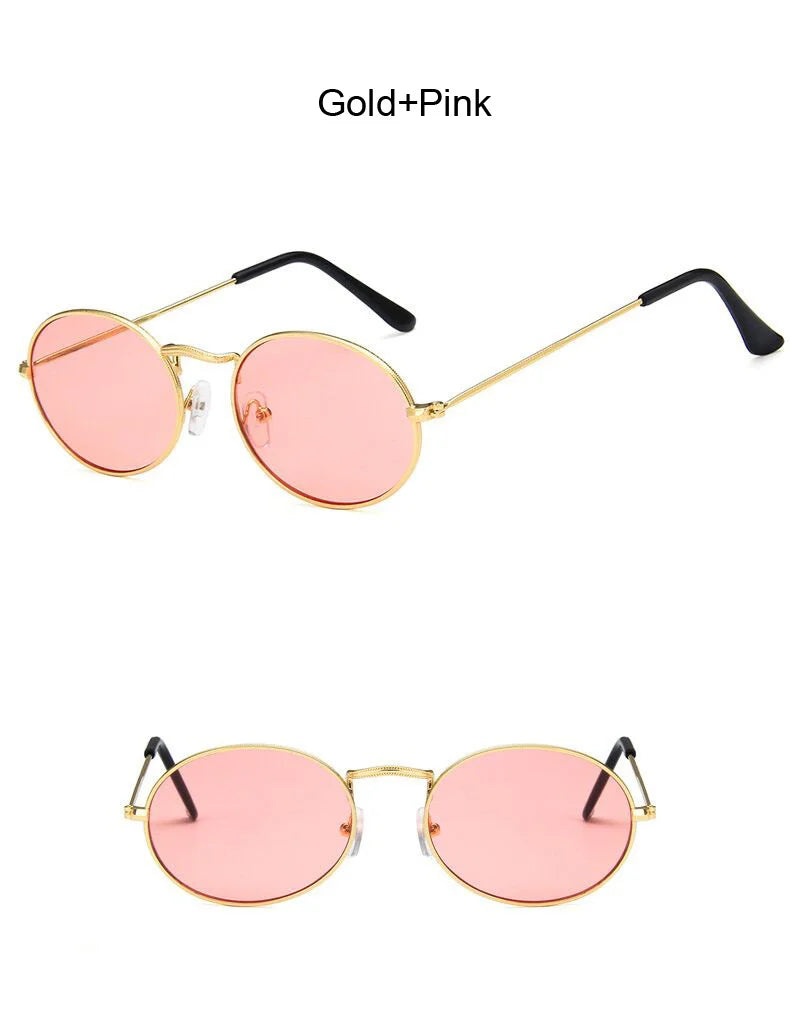 Small Oval Mirror Sunglasses for Women – Pink Luxury Brand Designer Eyewear Shades | Alloy Black Sun Glasses Female UV400