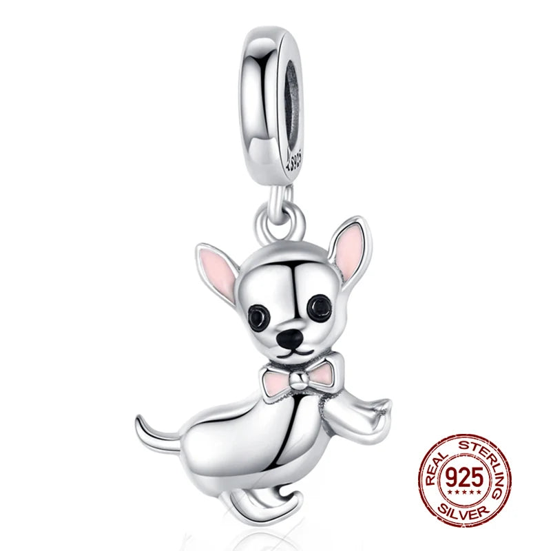 WOSTU 925 Sterling Silver Mixed Charms | Pet, Camera, Bee, Coffee & Ladybug Beads – Fit Original Pandora DIY Bracelet Jewelry