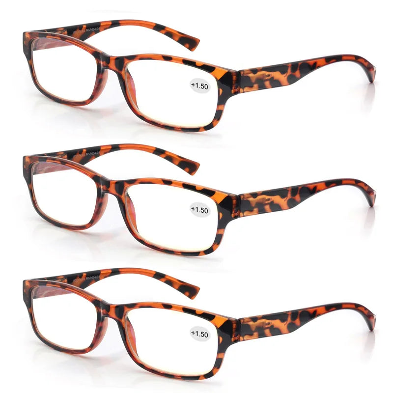 MODFANS 3 Pack Reading Glasses for Men – Vintage Square Frame Eyeglasses with Spring Hinges | High Quality & Great Value