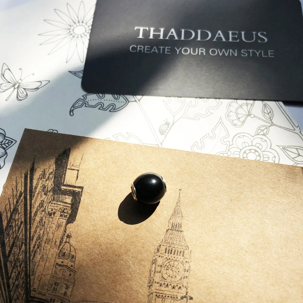 Black Beads 925 Sterling Silver Charms – Jewelry Accessories Gift for Women & Men