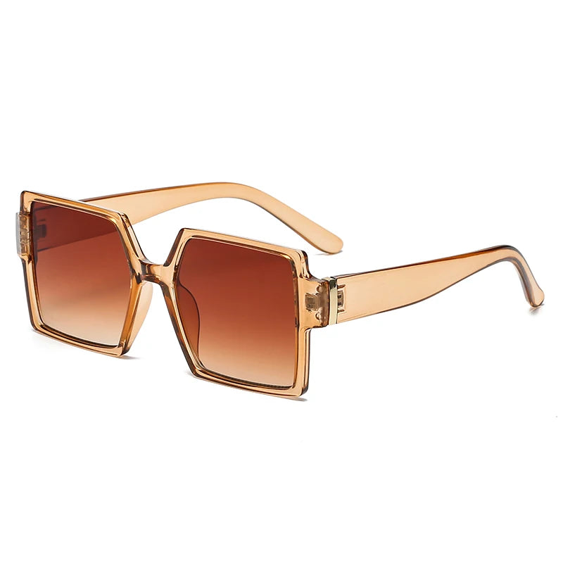 1/2pcs Vintage Large Frame Square Sunglasses for Women – Retro Brand Big Frame Sun Glasses | Black Fashion Gradient Eyeglasses