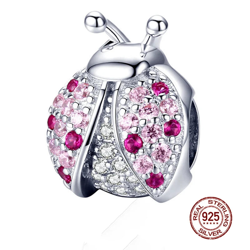 WOSTU 925 Sterling Silver Mixed Charms | Pet, Camera, Bee, Coffee & Ladybug Beads – Fit Original Pandora DIY Bracelet Jewelry