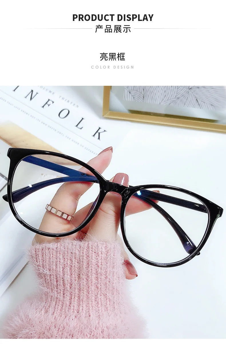 Transparent Computer Glasses Frame – Unisex Anti Blue Light Round Eyewear | Optical Spectacle Eyeglasses for Men & Women