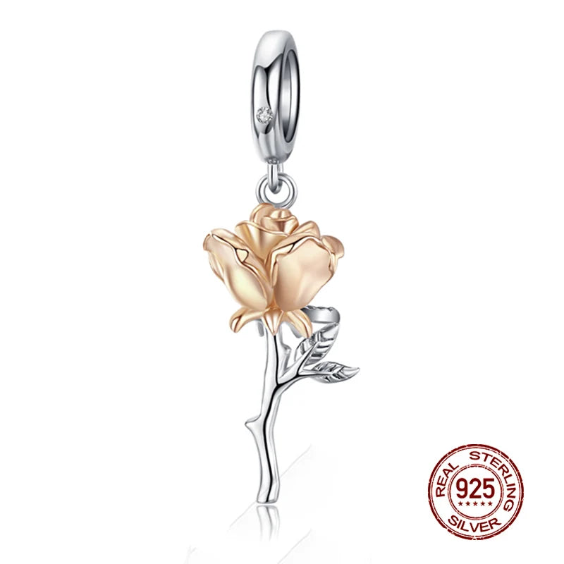 WOSTU 925 Sterling Silver Mixed Charms | Pet, Camera, Bee, Coffee & Ladybug Beads – Fit Original Pandora DIY Bracelet Jewelry