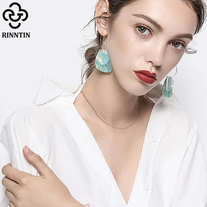 Rinntin 925 Sterling Silver Italian Handmade Chopin Chain Necklace | Simple 1.2mm Women’s Fashion Jewelry SC53