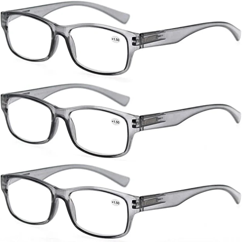 MODFANS 3 Pack Reading Glasses for Men – Vintage Square Frame Eyeglasses with Spring Hinges | High Quality & Great Value