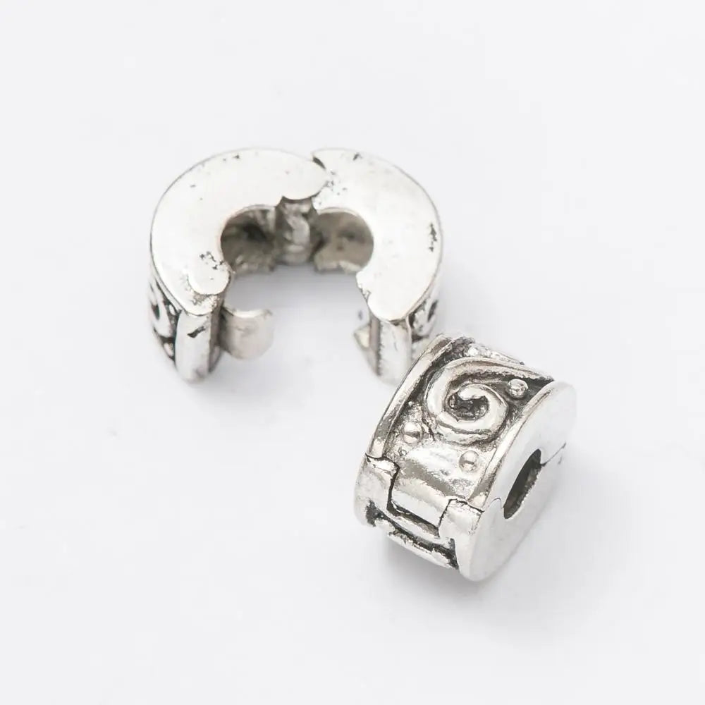 Silver Plated Positioning Plug Charms Beads | 5Pcs European DIY Beads Fit Pandora Bracelets & Bangles – Fashion Jewelry