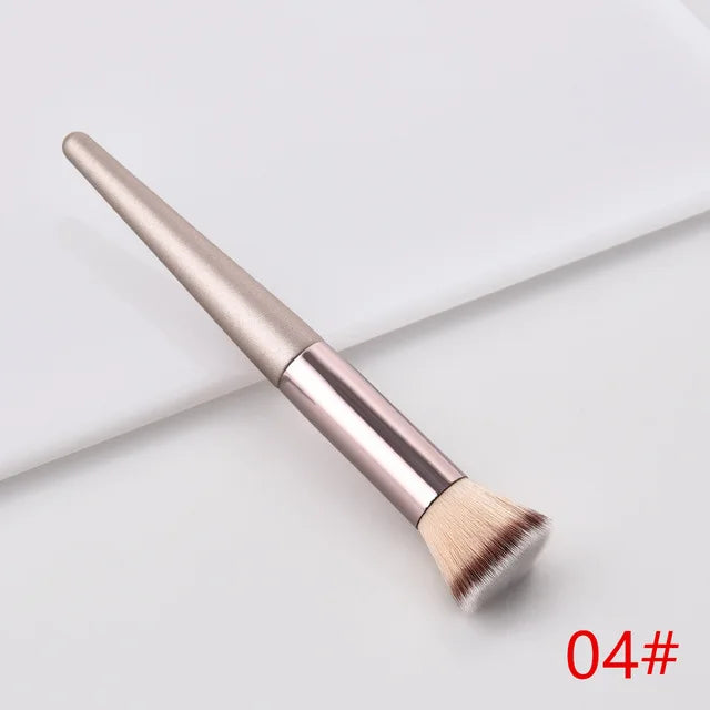 Luxury Champagne Makeup Brushes Set For Foundation PowdLuxury Champagne Makeup Brush Set – Foundation, Powder, Blush, Eyeshadow & Concealer Cosmetic Beauty Toolser Blush Eyeshadow Concealer Make Up Brush Cosmetics Beauty Tools
