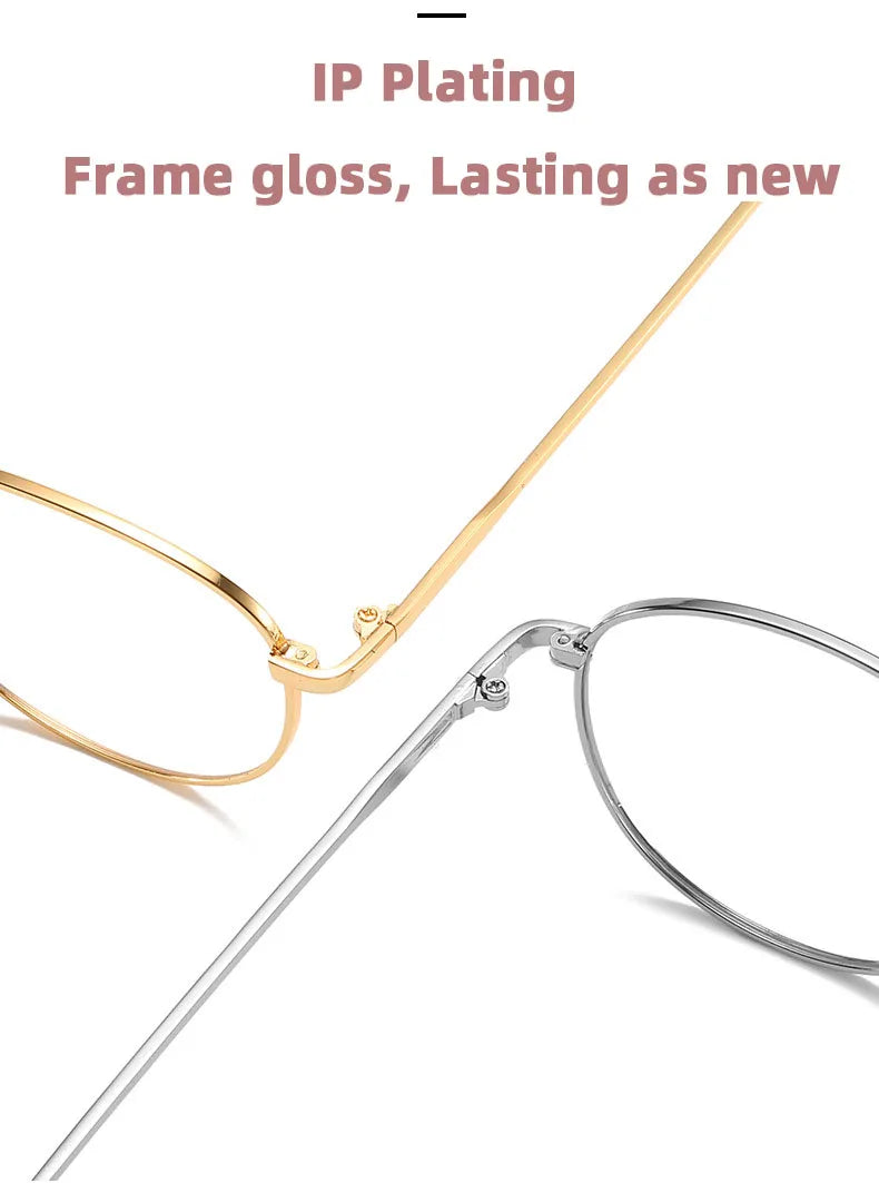 Unisex Metal Round Frame Blue Light Blocking Glasses – Stylish Anti-Blue Light Eyewear for Men & Women