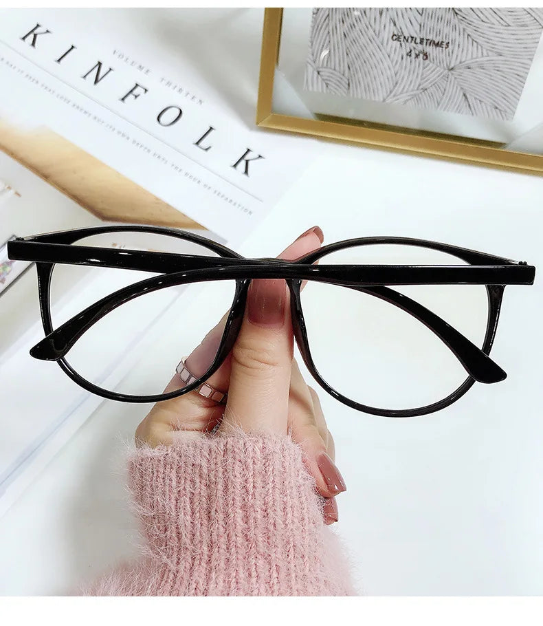 Transparent Computer Glasses Frame – Unisex Anti Blue Light Round Eyewear | Optical Spectacle Eyeglasses for Men & Women