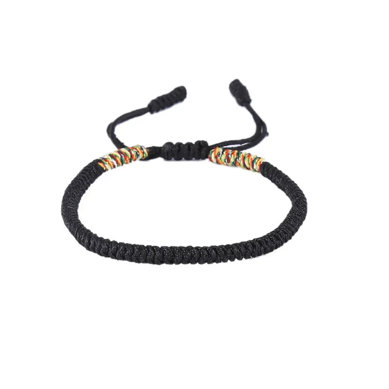 Multicolor Tibetan Knot Rope Bracelet | Handmade Lucky Charm Friendship Bracelet for Women & Men
