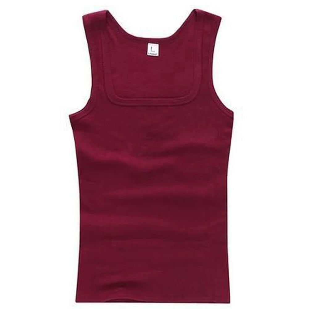 Solid Square Neck Tank Tops | Men & Women Black, White & Gray Fitness Singlets