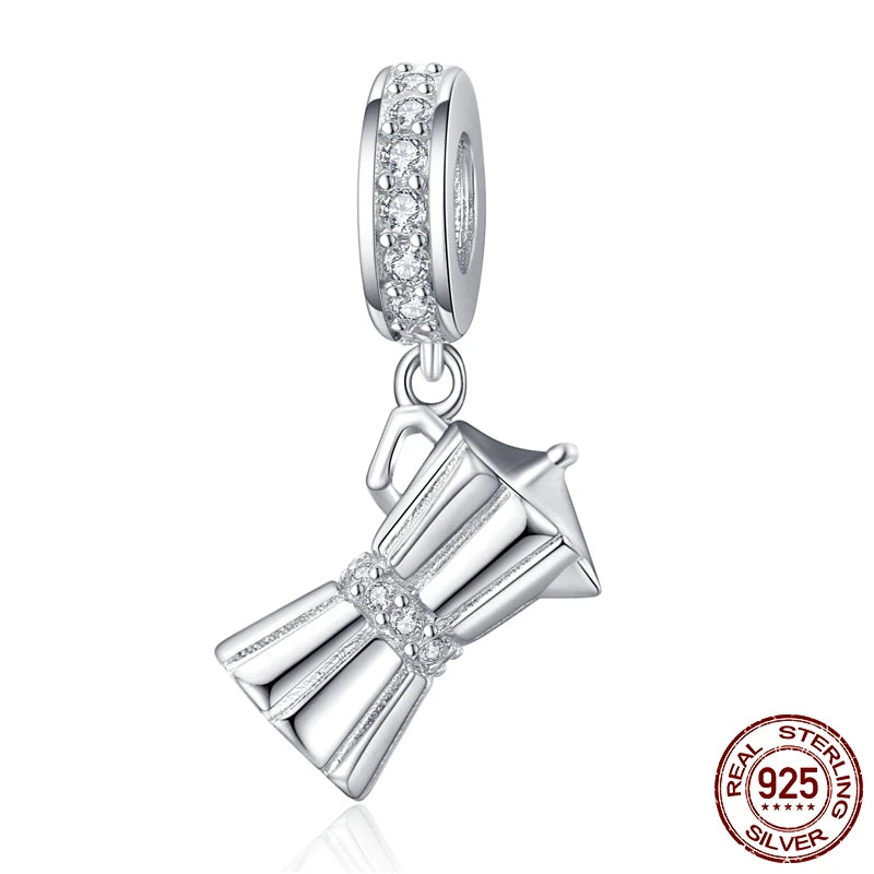 WOSTU 925 Sterling Silver Mixed Charms | Pet, Camera, Bee, Coffee & Ladybug Beads – Fit Original Pandora DIY Bracelet Jewelry