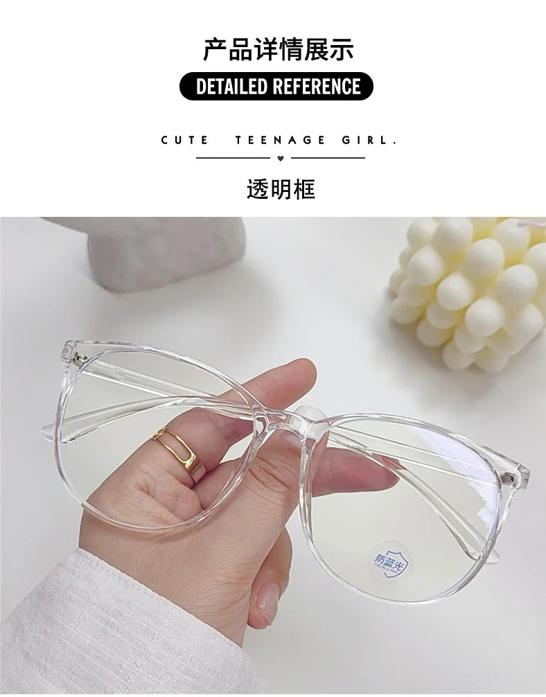 Transparent Computer Glasses Frame – Unisex Anti Blue Light Round Eyewear | Optical Spectacle Eyeglasses for Men & Women
