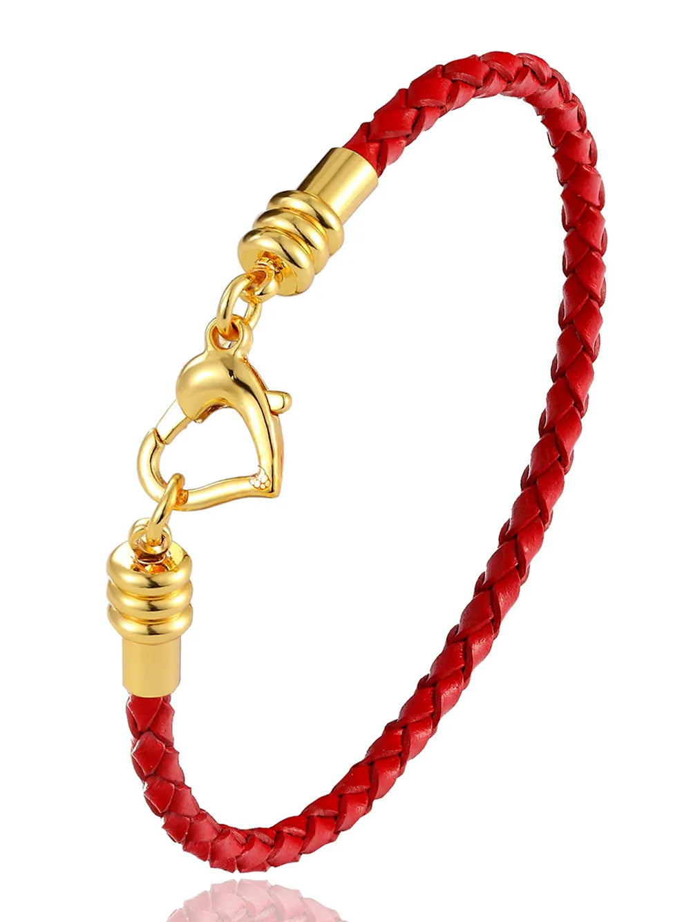 Fashion Women’s Gold-Plated Love Bracelet | Leather Chain with Stainless Steel Clasp, Fits Pandora Beads