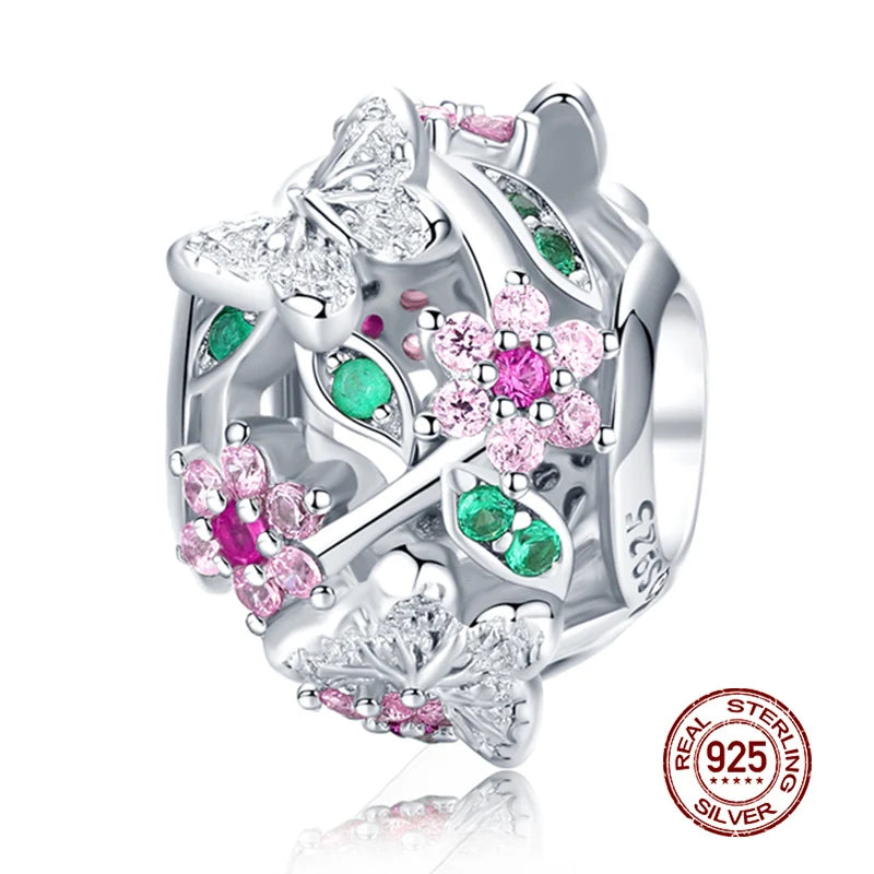 WOSTU 925 Sterling Silver Mixed Charms | Pet, Camera, Bee, Coffee & Ladybug Beads – Fit Original Pandora DIY Bracelet Jewelry