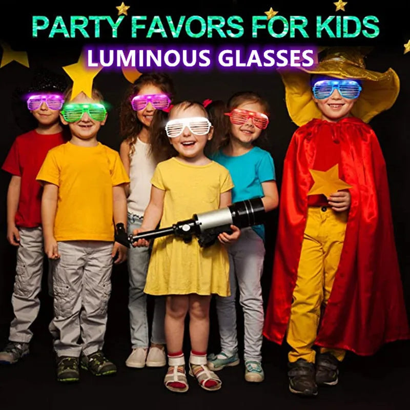 Flash Glasses – Party & Carnival Novelty Shutter Shades | Glow in the Dark Neon Flashing Glasses for Birthday & Mardi Gras