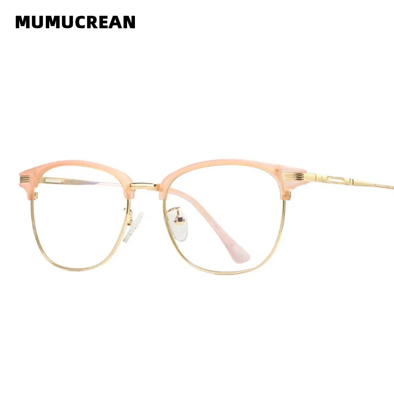 Anti-Blu-ray Round Glasses – TR90 & Metal Computer Gaming Goggles for Men & Women