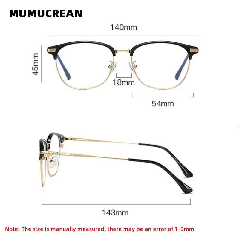 Anti-Blu-ray Round Glasses – TR90 & Metal Computer Gaming Goggles for Men & Women