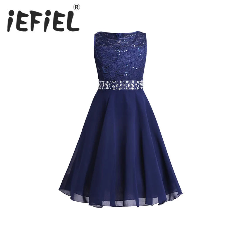 Elegant Girls Flower Princess Dress – Infant & Kids Tulle Lace Party, Bridesmaid, Ball Gown Tutu Dress